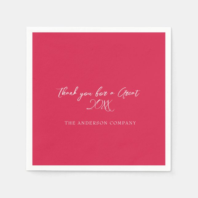 Red Employee Appreciation Event Serviette (Vorderseite)