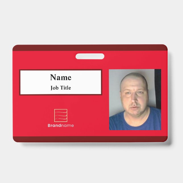 Red Employee ID Abzeichen Ausweis (Front)