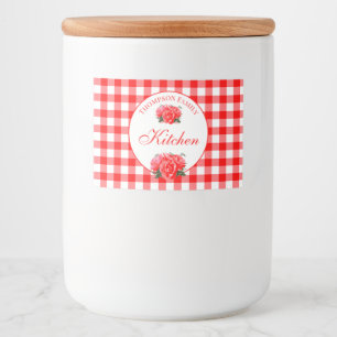 Red En vichy Buffalo Check Étiquette alimentaire V