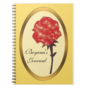 Red Enchanted Glitzer Rose Notebook Journal Notizblock