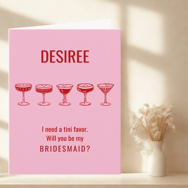 Red Espresso Martini Werden Sie meine Bridesmaid? Einladung (Von Creator hochgeladen)