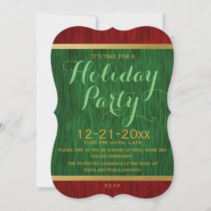 Red et Green Elegant Fête Invitation