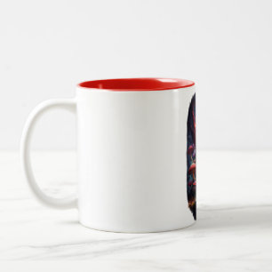 Red Ether Mushroom Skull Tasse