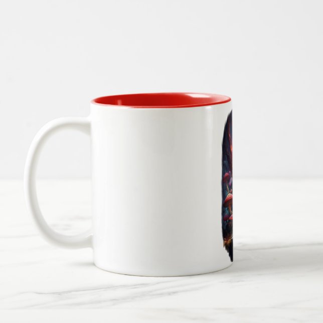 Red Ether Mushroom Skull Tasse (Links)