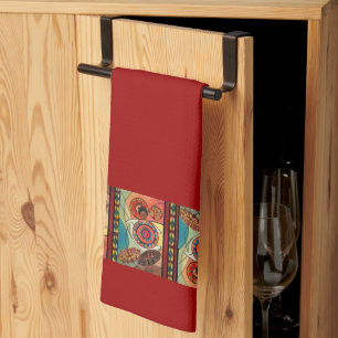 Red Ethiopian Art Kitchtuch Geschirrtuch