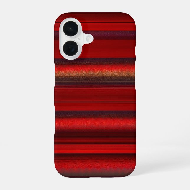 Red Ethnic Strip Phone Case iPhone 16 Hülle (Rückseite)