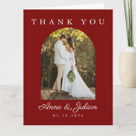 Red Eucalypthus Thank You Card W/ 2 photos Dankeskarte