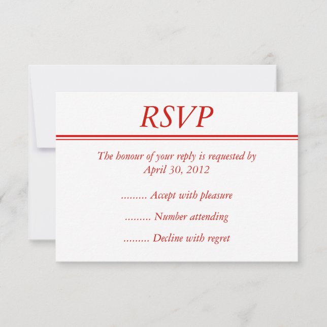 Red Event UAWG, Reply oder Response Card RSVP Karte (Vorderseite)