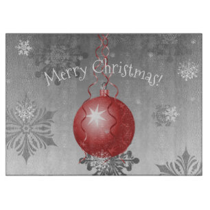 Red Extravagant Christmas Ornament Cutting Board Schneidebrett