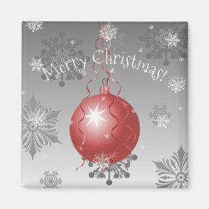 Red Extravagant Christmas Ornament Magnet