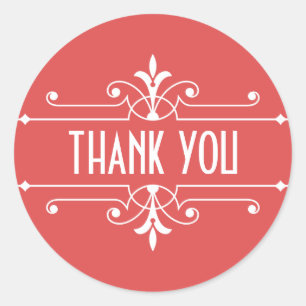 Red Extravagant Ornamental Danke Stickers