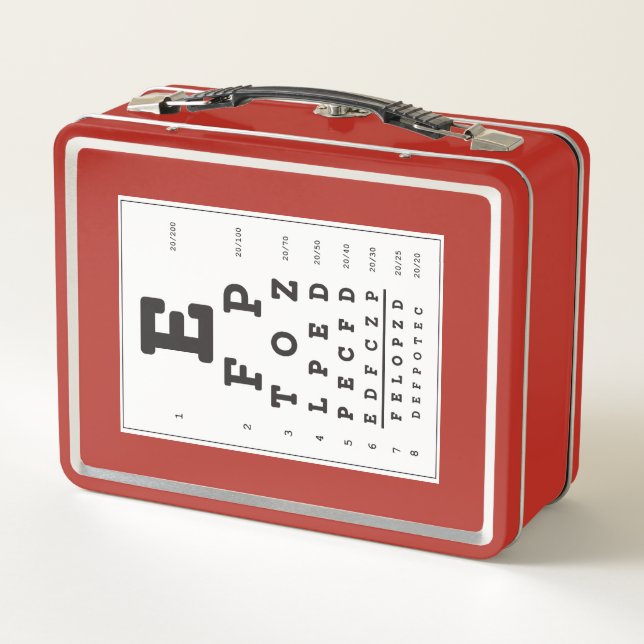 Red Eye Chart Lunch Metall Brotdose (Rückseite)