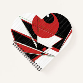 Red Eye Watching Heart Shaped Notebook Notizbuch