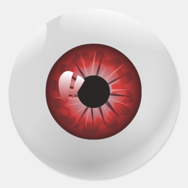 Red Eyeball Halloween Stickers (Vorderseite)