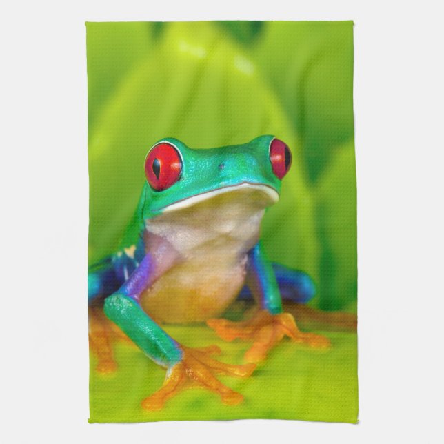 Red-eyed tree frog, Costa Rica Geschirrtuch (Vertikal)