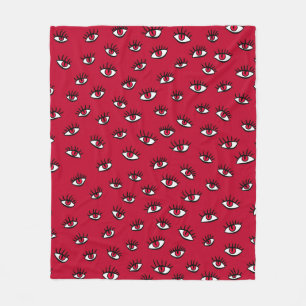 Red Eyes Pattern - Horror Gothic Ästhetik Fleecedecke