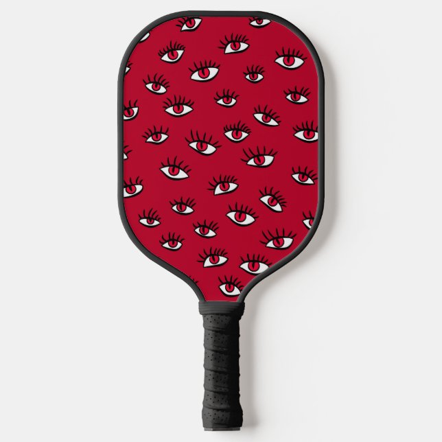 Red Eyes Pattern - Horror Gothic Ästhetik Pickleball Schläger (Vorderseite)