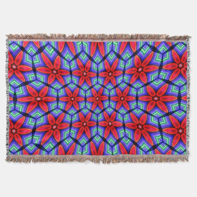 Red Fabrics Blume Muster Decke (Vorderseite)