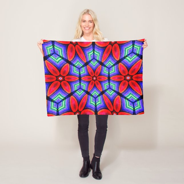Red Fabrics Blume Muster Fleecedecke (Beispiel)