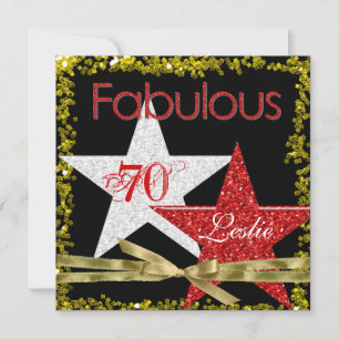 RED FABULOUS Invitation d'anniversaire 70