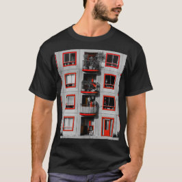 Red Facade Zuidoost Balcony Gebäude Fotografie T-Shirt