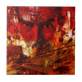 Red Face Graffiti Fliese