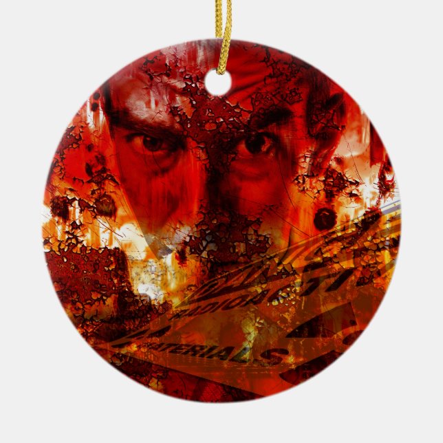 Red Face Graffiti Keramik Ornament (Vorne)