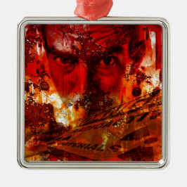 Red Face Graffiti Silbernes Ornament