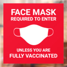 Red Face Mask Required Sign Square Window Cloning
