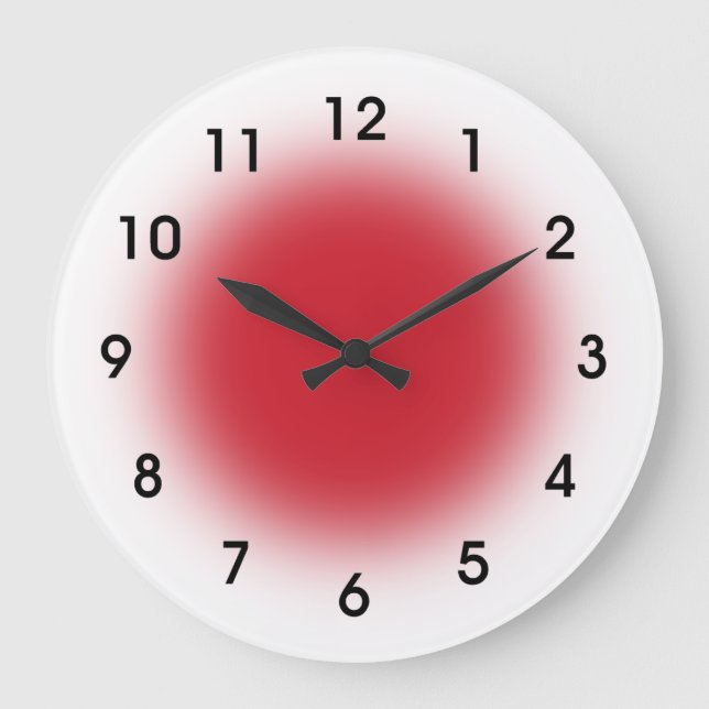 Red Faced Kitchen Clock from Youbeaut Designs. Große Wanduhr (Vorderseite)
