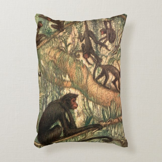 Red Faced Spider Monkeys von Louis Sargent Dekokissen (Vorderseite(Vertikal))