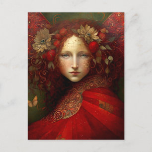 Red Fairy Fantasy Art Postkarte