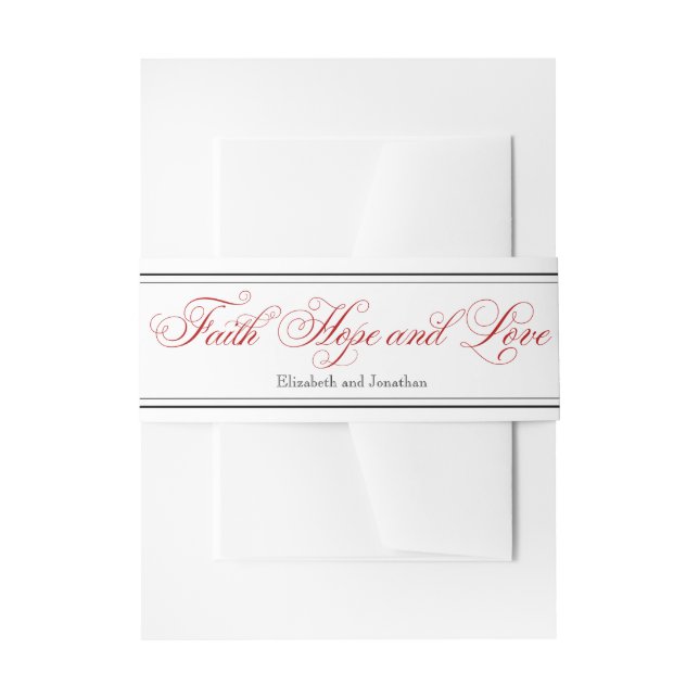 Red Faith Zuhause & Liebe Christlich Wedding Bly B Einladungsbanderole (Vorderseite Beispiel)