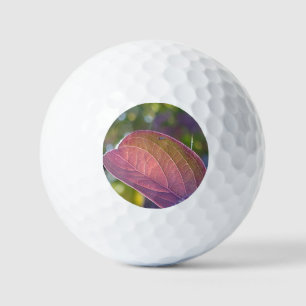 Red Fall Leaf und Bokeh Golfball