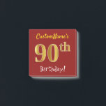 Red, Falsch Gold 90th Birthday, With Custom Name Post-it Klebezettel<br><div class="desc">Dieses schlichte Notendesign beinhaltet eine Nachricht wie "CustomName’s 90. Birthday!",  mit dem "90.",  das auf einem roten Hintergrund ein goldenes Imitat/Imitation-Look hat. Der Name kann angepasst werden. Notizen wie diese könnten vielleicht als Dekorationen auf einer Geburtstagsparty für jemanden verwendet werden,  der seinen neunzigsten Geburtstag feiert. [~Z0000173]</div>