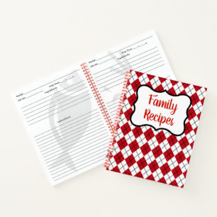 Red Family Recette Carnet livre de cuisine cadeau