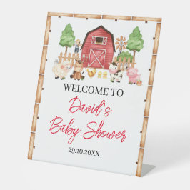 Red Farm Animals Baby Dusche Sockelschild