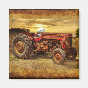 Red Farm Traktor Magnet