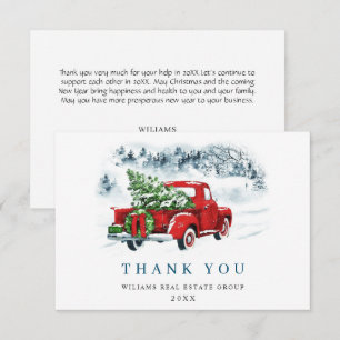 Red Farm Truck Weihnachten Firmenfeiertag Dankeskarte