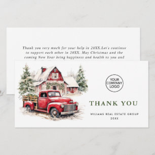 Red Farm Truck Weihnachten Firmengrüße