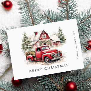 Red Farm Truck Weihnachten Firmengrüße