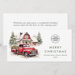 Red Farm Truck Weihnachten Firmengrüße