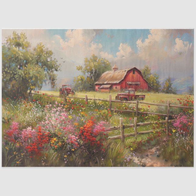 Red Farmhouse Seidenpapier (Vorderseite)