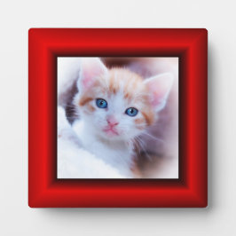 Red Faux Frame Square Photo Border Fotoplatte