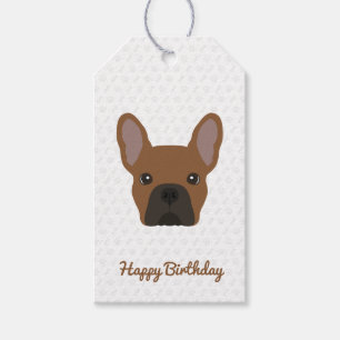 Red Fawn French Bulldog Birthday Geschenkanhänger