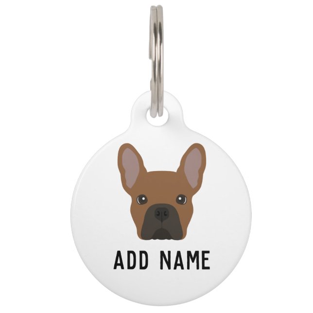Red Fawn French Bulldog Haustiermarke (Vorderseite)
