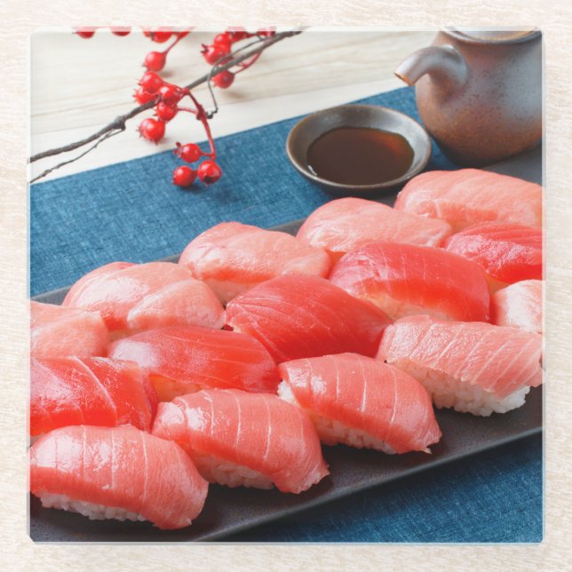 Red Feast - A luxurious plate filled with tuna Glasuntersetzer (Vorderseite)