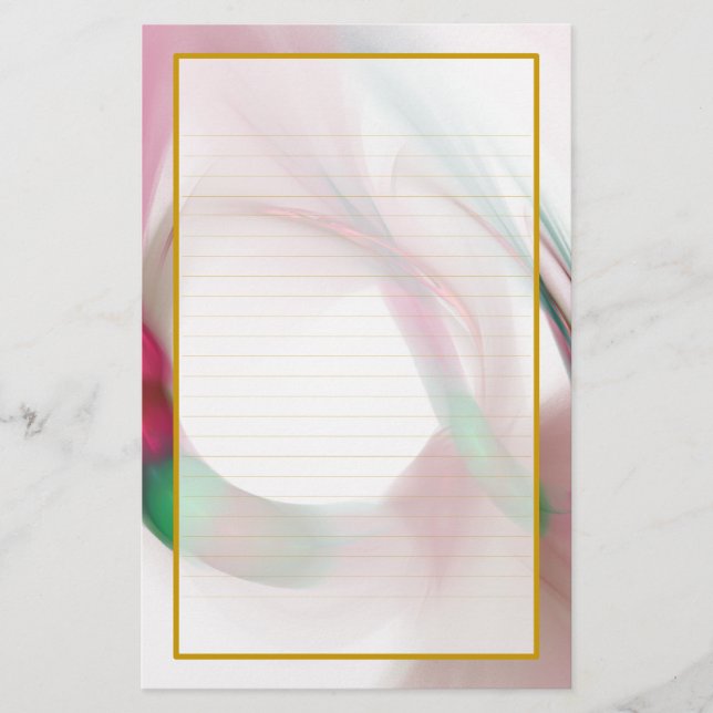 Red Feather Rings Fine Lined Stationery Briefpapier (Vorderseite)