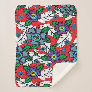 Red Feather Throw Blanket Sherpadecke