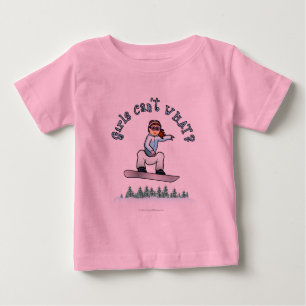 Red Female Snowboarder Baby T-shirt